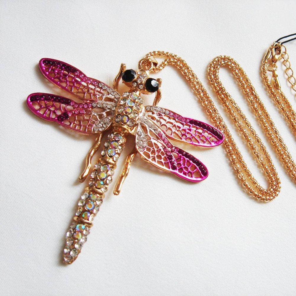 PINK SHADES DRAGONFLY NECKLACE